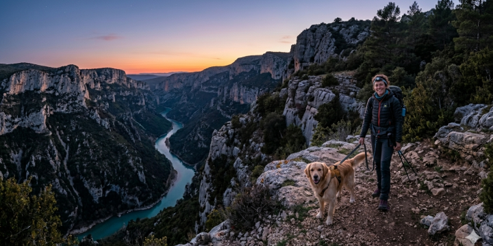 Randonner avec son Chien dans les Gorges du Verdon